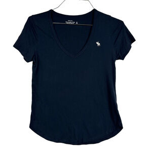 Abercrombie & Fitch Navy V-Neck Tee